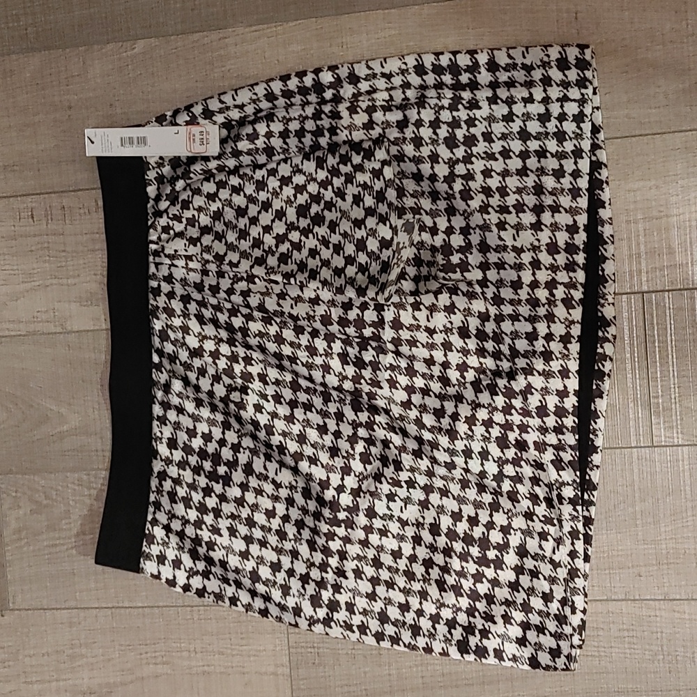 DKNYC US L Houndstooth Style Black and White Skirt